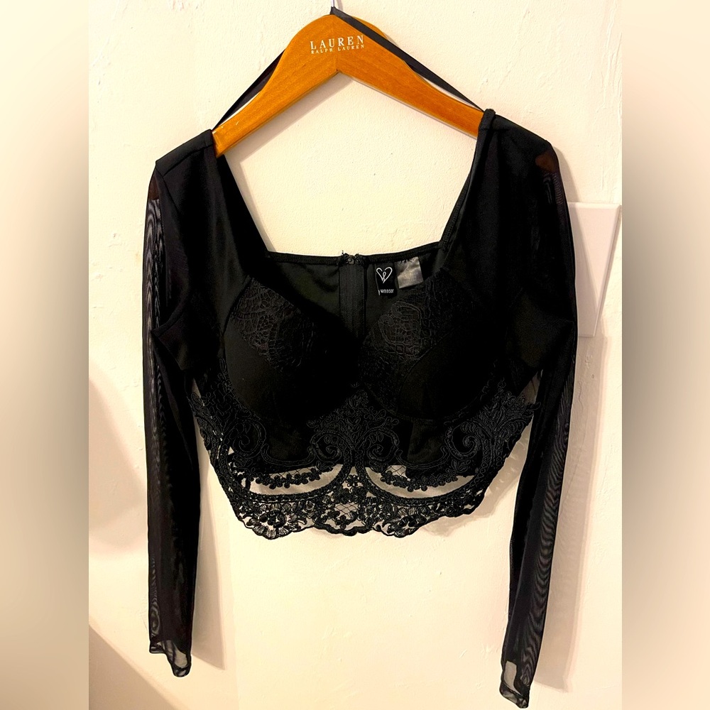 Winder Lace Sexy evening crop top embroidered lace